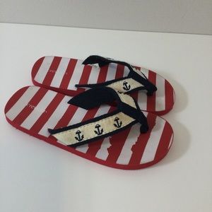 Crewcuts kids boys 1 flip flops Sandals summer fourth July 4th anchor pool